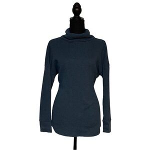 Eddie Bauer Slouch Turtleneck Waffle Knit Tunic | Women’s L Slate Blue